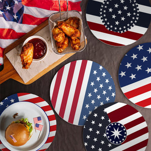 Schilderen op Nummer Placemat Sets 20 cm (6 stuks) - Amerikaanse Vlag