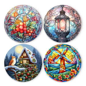 Schilderen op Nummer Placemat Sets 20 cm (4 stuks) - Vakantie en Natuur