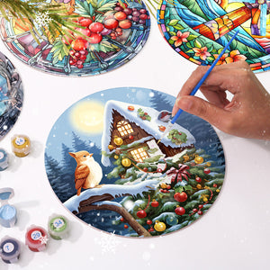 Schilderen op Nummer Placemat Sets 20 cm (4 stuks) - Vakantie en Natuur