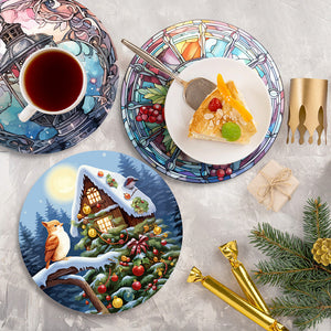 Schilderen op Nummer Placemat Sets 20 cm (4 stuks) - Vakantie en Natuur