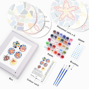 Schilderen op Nummer Placemat Sets 20 cm (6 stuks) - Decoratief Geometrisch Motief