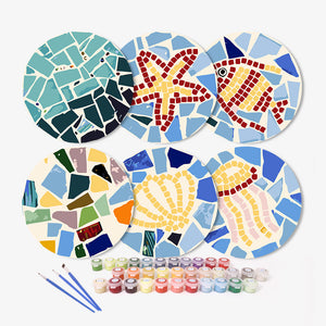 Schilderen op Nummer Tafelsets 20 cm (6 stuks) - Mediterrane Stijl