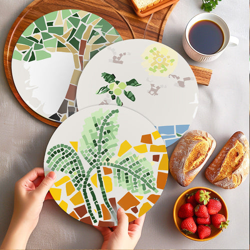 Schilderen op Nummer Placemat Sets 20 cm (6 stuks) - Botanisch en Natuur