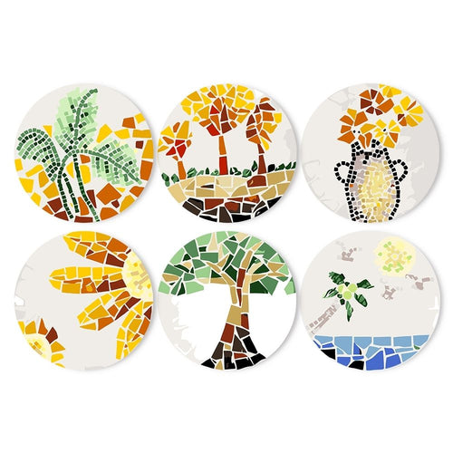 Schilderen op Nummer Placemat Sets 20 cm (6 stuks) - Botanisch en Natuur