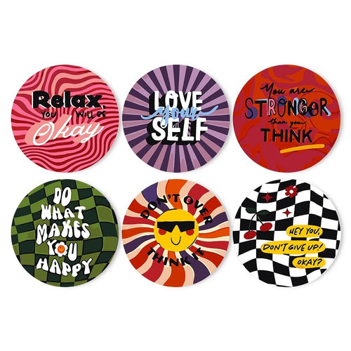 Schilderen op Nummer Placemat Sets 20 cm (6 stuks) - Motiverende Citaat