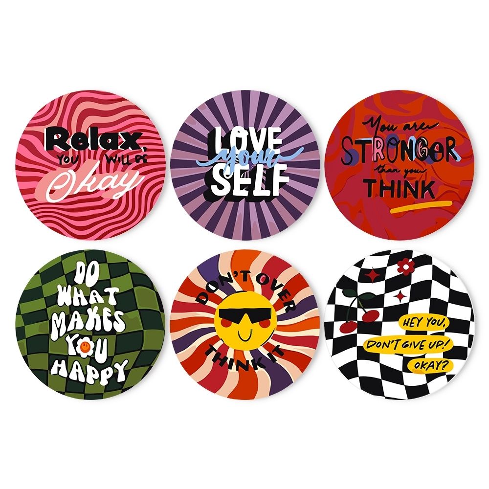 Schilderen op Nummer Placemat Sets 20 cm (6 stuks) - Motiverende Citaat