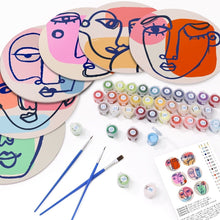 Afbeelding in Gallery-weergave laden, Schilderen op Nummer Placemat Sets 20 cm (6 stuks) - Modern Abstract Gezicht