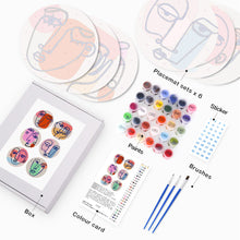 Afbeelding in Gallery-weergave laden, Schilderen op Nummer Placemat Sets 20 cm (6 stuks) - Modern Abstract Gezicht