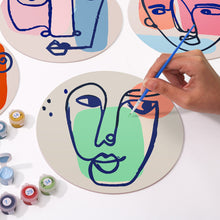 Afbeelding in Gallery-weergave laden, Schilderen op Nummer Placemat Sets 20 cm (6 stuks) - Modern Abstract Gezicht