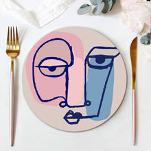 Afbeelding in Gallery-weergave laden, Schilderen op Nummer Placemat Sets 20 cm (6 stuks) - Modern Abstract Gezicht