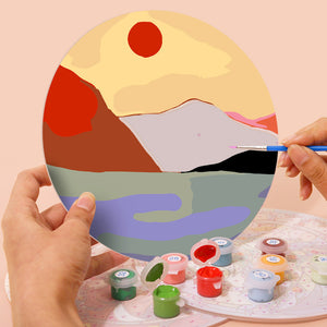 Schilderen op Nummer Placemat Sets 20 cm (6 stuks) - Moderne Abstracte Berg