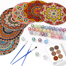 Afbeelding in Gallery-weergave laden, Schilderen op Nummer Tafelsets 20 cm (6 stuks) - Boheemse Mandala Rond