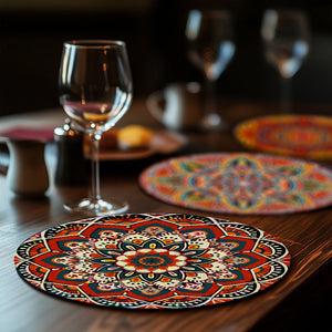 Schilderen op Nummer Tafelsets 20 cm (6 stuks) - Boheemse Mandala Rond