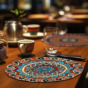 Schilderen op Nummer Tafelsets 20 cm (6 stuks) - Boheemse Mandala Rond