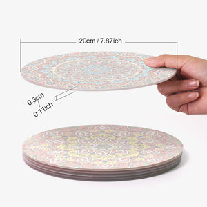 Schilderen op Nummer Tafelsets 20 cm (6 stuks) - Boheemse Mandala Rond