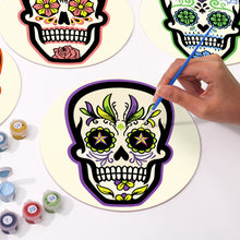 Afbeelding in Gallery-weergave laden, Schilderen op Nummer Placemat Sets 20 cm (6 stuks) - Kleurrijke Doodshoofd van de Dag van de Doden