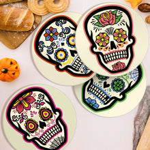 Afbeelding in Gallery-weergave laden, Schilderen op Nummer Placemat Sets 20 cm (6 stuks) - Kleurrijke Doodshoofd van de Dag van de Doden