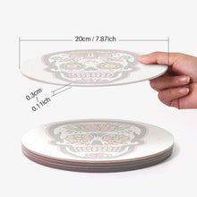 Afbeelding in Gallery-weergave laden, Schilderen op Nummer Placemat Sets 20 cm (6 stuks) - Kleurrijke Doodshoofd van de Dag van de Doden