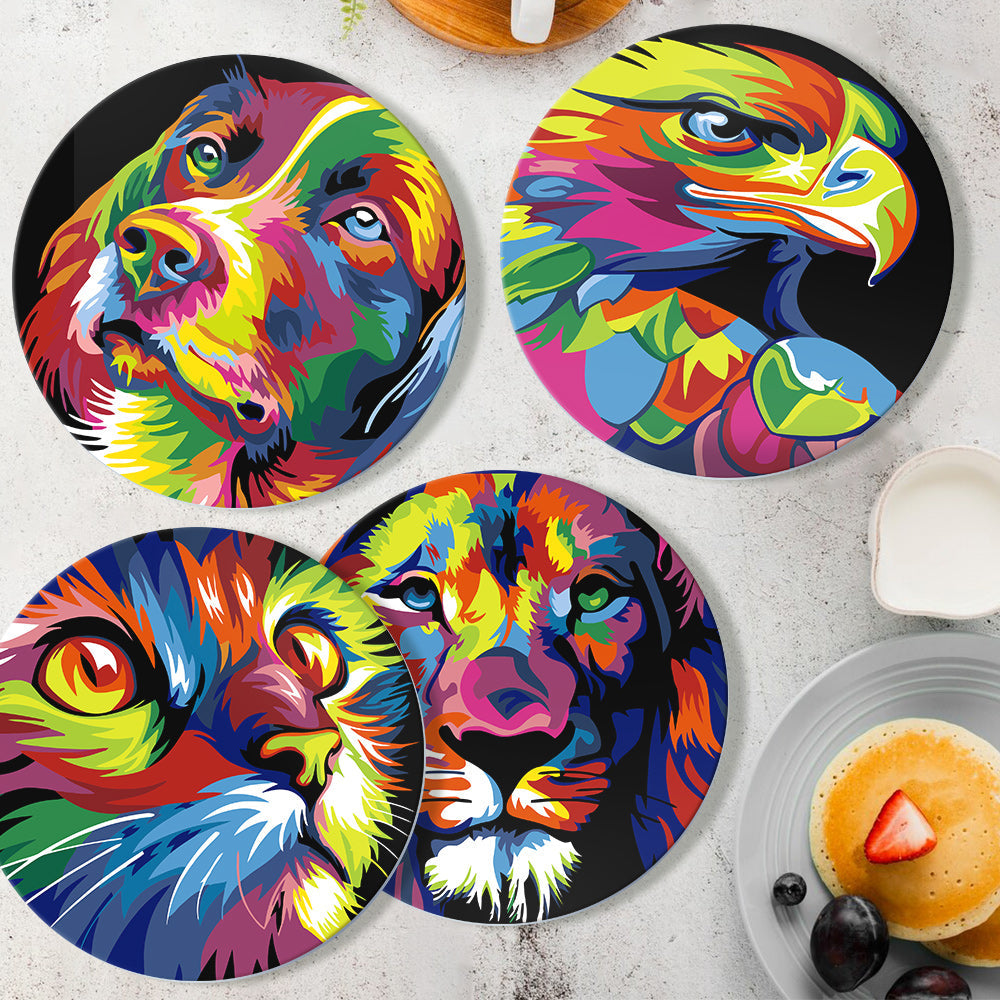 Schilderen op Nummer Tafels Sets 20 cm (6 stuks) - Dieren Pop Art