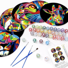 Afbeelding in Gallery-weergave laden, Schilderen op Nummer Placemat Sets 20 cm (6 stuks) - Dieren Pop Art