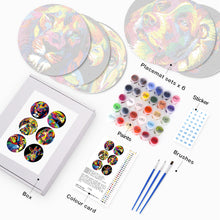 Afbeelding in Gallery-weergave laden, Schilderen op Nummer Placemat Sets 20 cm (6 stuks) - Dieren Pop Art