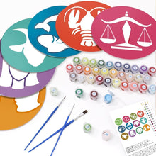 Afbeelding in Gallery-weergave laden, Schilderen op Nummer Placemat Sets 20 cm (12 stuks) - Serie Sterrenbeelden 1