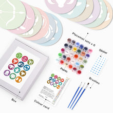 Afbeelding in Gallery-weergave laden, Schilderen op Nummer Placemat Sets 20 cm (12 stuks) - Serie Sterrenbeelden 1