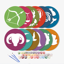 Afbeelding in Gallery-weergave laden, Schilderen op Nummer Placemat Sets 20 cm (12 stuks) - Serie Sterrenbeelden 1