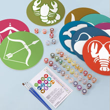Afbeelding in Gallery-weergave laden, Schilderen op Nummer Placemat Sets 20 cm (12 stuks) - Serie Sterrenbeelden 1