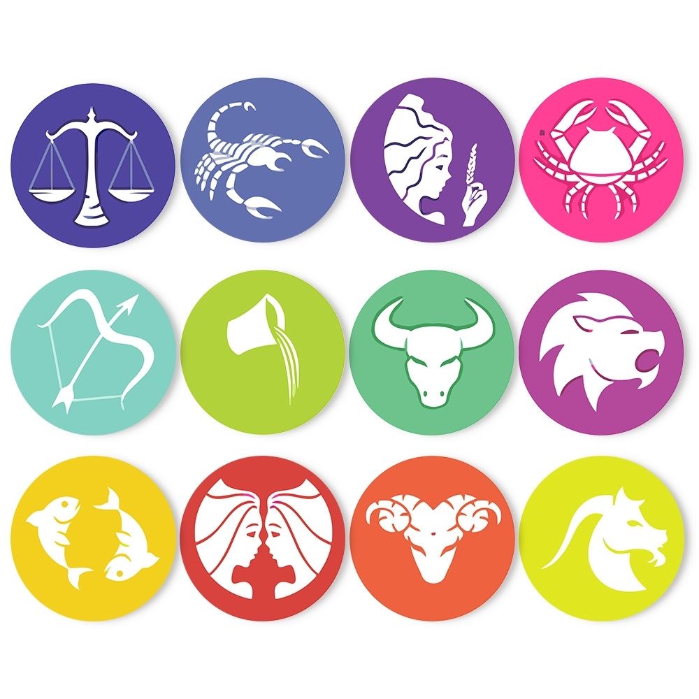 Schilderen op Nummer Placemat Sets 20 cm (12 stuks) - Serie Sterrenbeelden 2