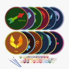 Afbeelding in Gallery-weergave laden, Schilderen op Nummer Placemat Sets 20 cm (12 stuks) - Serie Sterrenbeelden 3