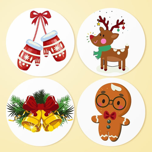 Schilderen op Nummer Tafels Sets 20 cm (4 stuks) - Gezellige Rendier Wantjes Figured'Art