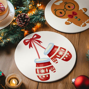 Schilderen op Nummer Tafels Sets 20 cm (4 stuks) - Gezellige Rendier Wantjes