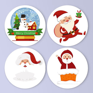 Schilderen op Nummer Tafels Sets 20 cm (4 stuks) - Kerstman en Sneeuwige Glimlachen Figured'Art