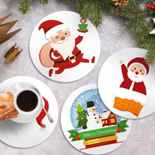 Afbeelding in Gallery-weergave laden, Schilderen op Nummer Tafels Sets 20 cm (4 stuks) - Kerstman en Sneeuwige Glimlachen