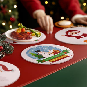Schilderen op Nummer Tafels Sets 20 cm (4 stuks) - Kerstman en Sneeuwige Glimlachen