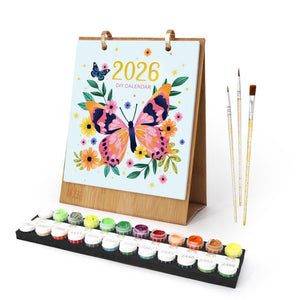 Kalender Schilderen op Nummers 2026 - Kleurrijke Vlinders Figured'Art