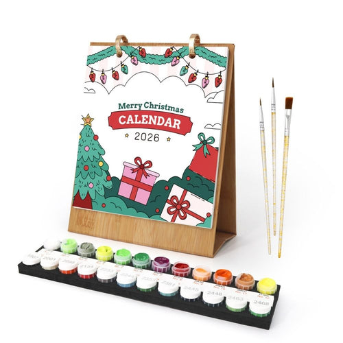 Kalender Schilderen op Nummers 2026 - Klassieke Kersticonen Figured'Art