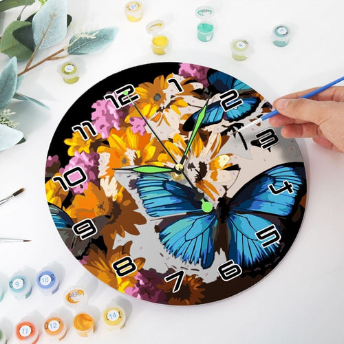 Schilderen op Nummer Klok - Vlinders & Bloemen