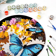 Afbeelding in Gallery-weergave laden, Schilderen op Nummer Klok - Vlinders &amp; Bloemen