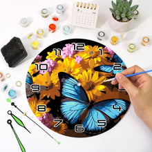Afbeelding in Gallery-weergave laden, Schilderen op Nummer Klok - Vlinders &amp; Bloemen