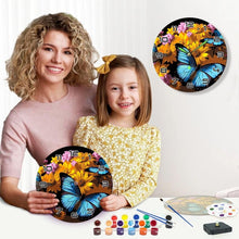 Afbeelding in Gallery-weergave laden, Schilderen op Nummer Klok - Vlinders &amp; Bloemen