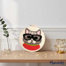 Afbeelding in Gallery-weergave laden, Punch Needle pakket Nerd-kat
