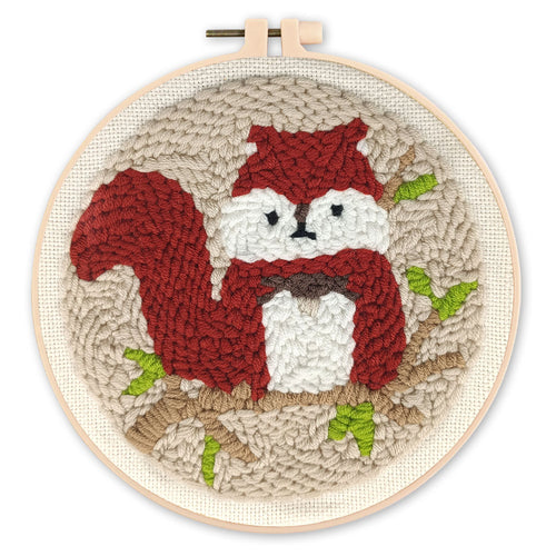 Punch Needle pakket Schattige eekhoorn