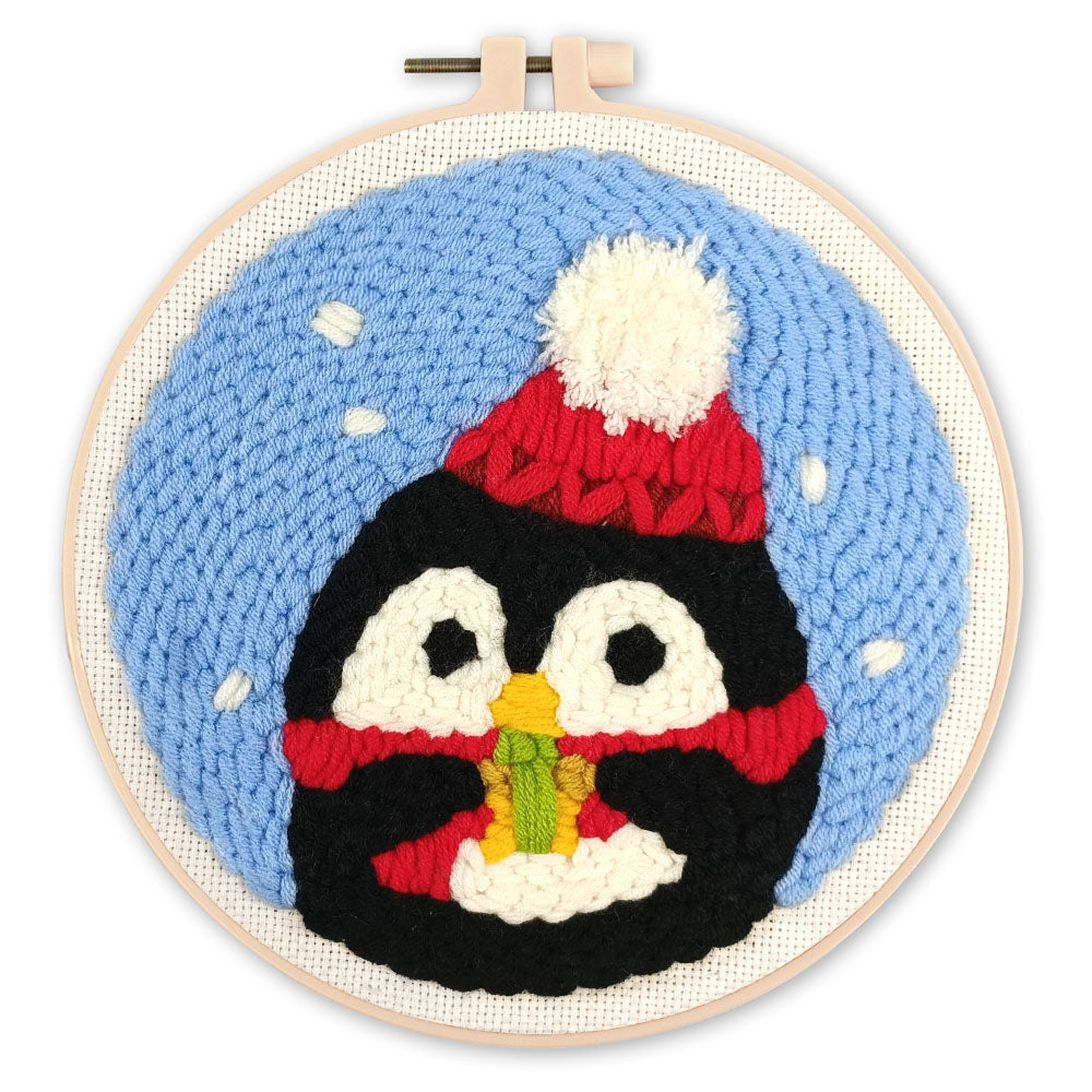 Punch Needle pakket Kerstpinguïn