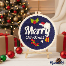 Afbeelding in Gallery-weergave laden, Punch Needle pakket Vrolijk kerstfeest