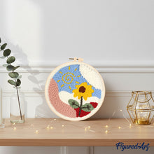 Afbeelding in Gallery-weergave laden, Punch Needle pakket Bloem bij zonsopgang