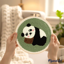 Afbeelding in Gallery-weergave laden, Punch Needle pakket Panda 1