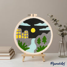 Afbeelding in Gallery-weergave laden, Punch Needle pakket Rivier bij nacht