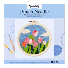 Afbeelding in Gallery-weergave laden, Punch Needle pakket Tulpen en blauwe lucht